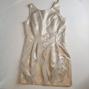 Dalia Scoopneck Silver Sleeveless Cocktail Dress Size 12